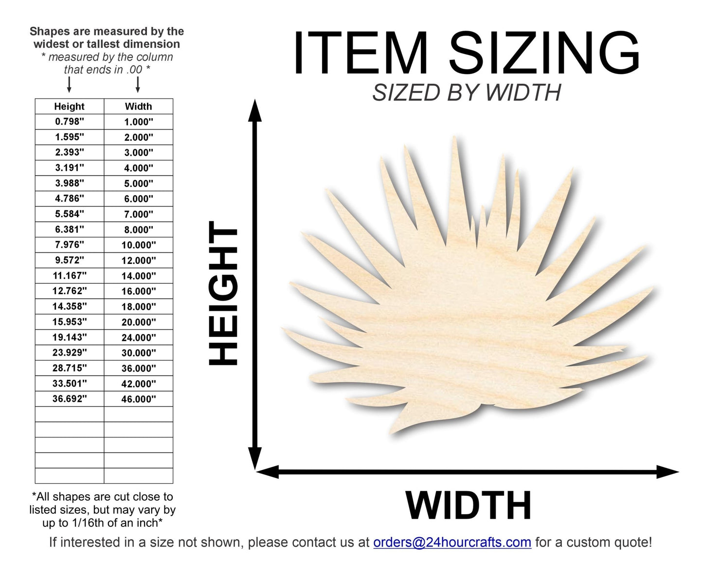 Unfinished Wood Agave Plant Shape | DIY Craft Cutout | up to 46" DIY - NameSigns.com