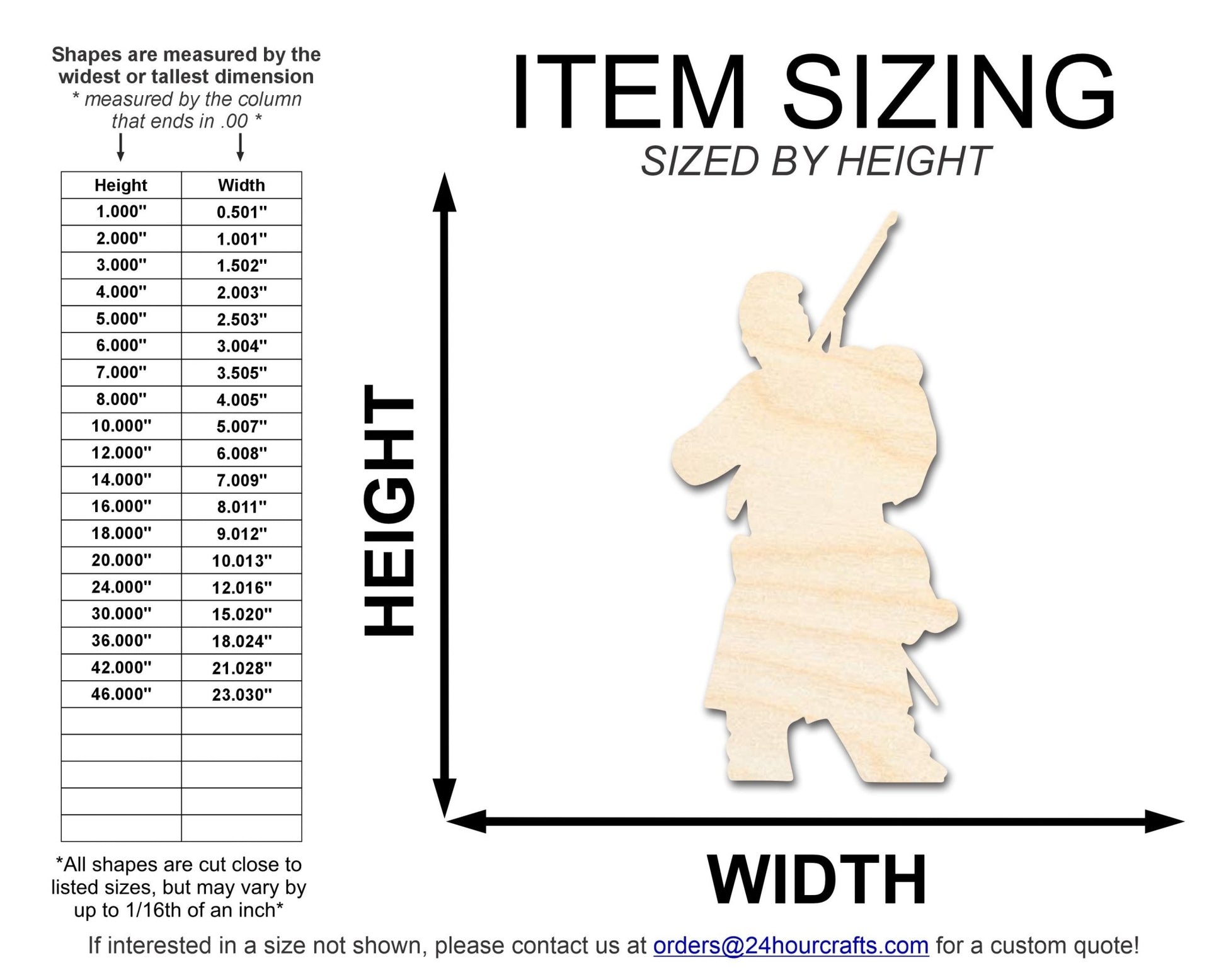 Unfinished Wood Aiming Soldier Shape | DIY Craft Cutout | up to 46" DIY - NameSigns.com