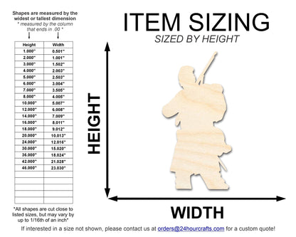 Unfinished Wood Aiming Soldier Shape | DIY Craft Cutout | up to 46" DIY - NameSigns.com