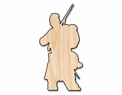 Unfinished Wood Aiming Soldier Shape | DIY Craft Cutout | up to 46" DIY - NameSigns.com