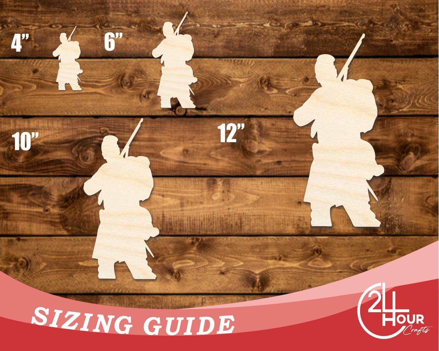 Unfinished Wood Aiming Soldier Shape | DIY Craft Cutout | up to 46" DIY - NameSigns.com