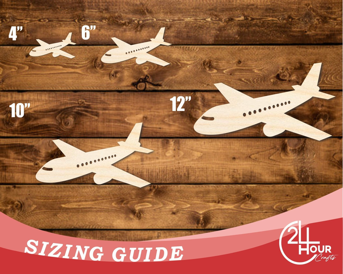 Unfinished Wood Air Plane Shape | DIY Craft Cutout | up to 46" DIY - NameSigns.com