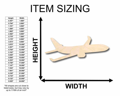 Unfinished Wood Airplane Silhouette - Craft - up to 46" DIY - NameSigns.com