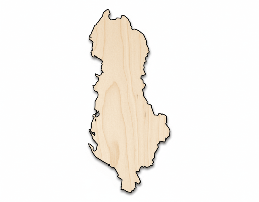 Unfinished Wood Albania Country Shape - Southeast Europe Craft - up to 46" DIY - NameSigns.com