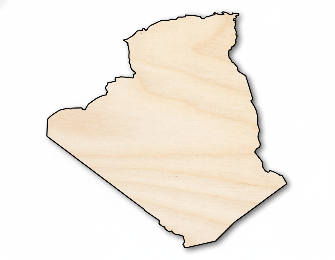 Unfinished Wood Algeria Silhouette Shape - Craft - up to 46" - NameSigns.com