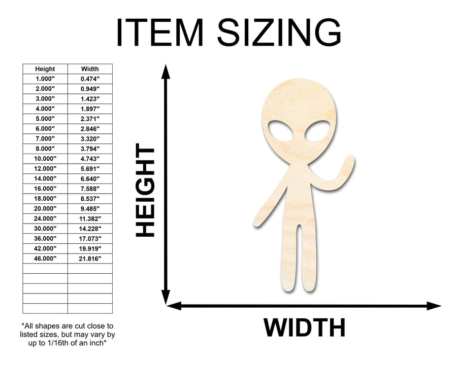 Unfinished Wood Alien Greetings Shape - Craft - up to 46" - NameSigns.com