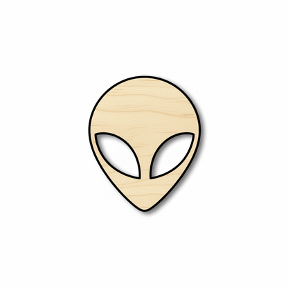 Unfinished Wood Alien Head - Outer Space - Craft - up to 46" DIY - NameSigns.com