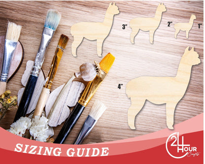 Unfinished Wood Alpaca Shape | DIY Animal Craft Cutout | Up to 36" - NameSigns.com