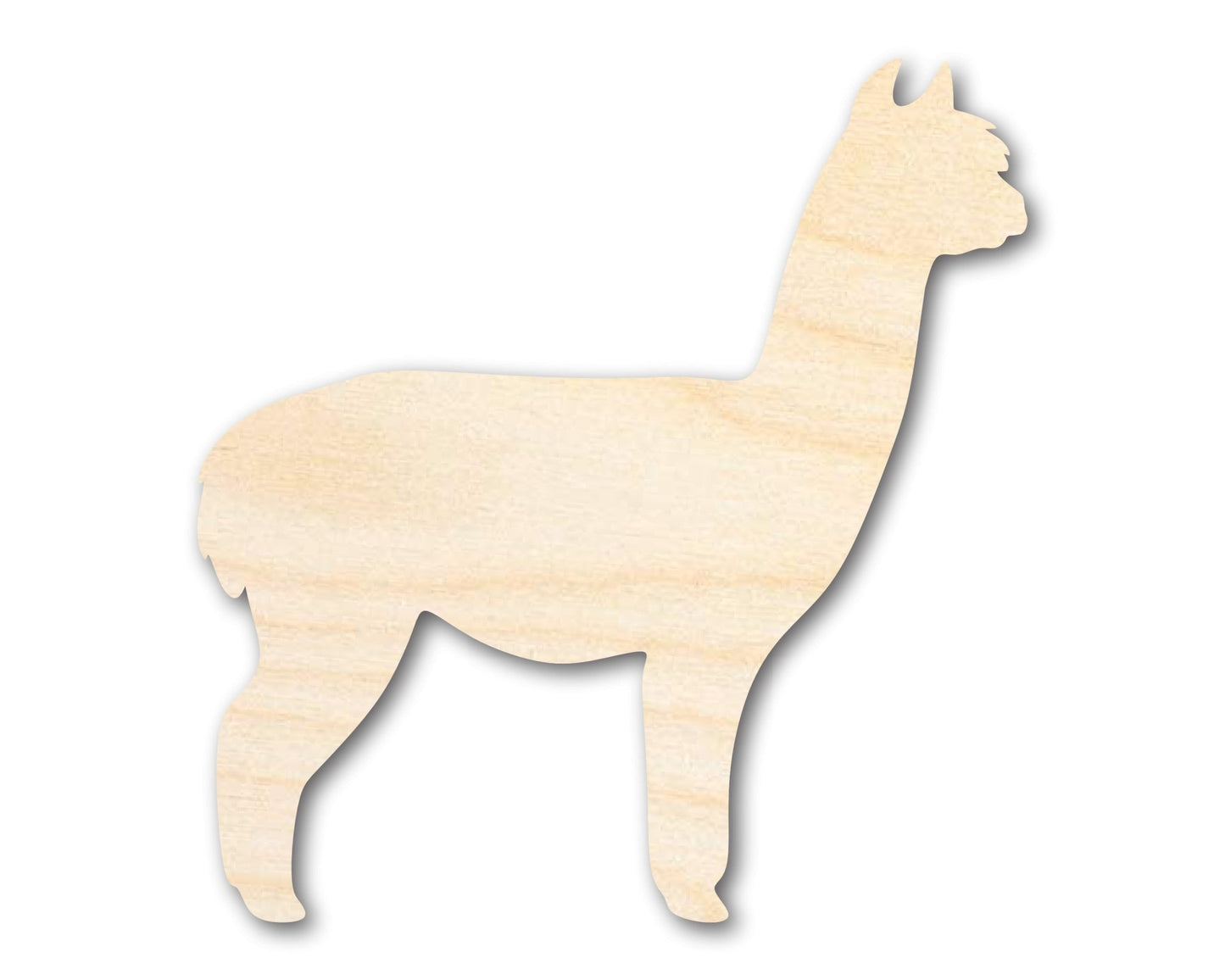 Unfinished Wood Alpaca Shape | DIY Animal Craft Cutout | Up to 36" - NameSigns.com