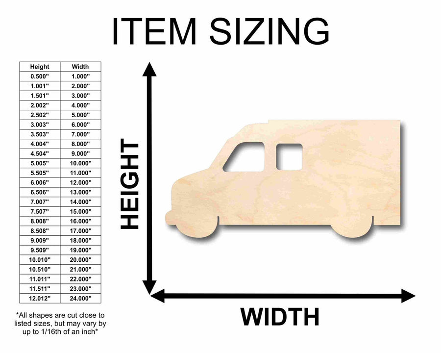 Unfinished Wood Ambulance Silhouette - Craft - up to 46" DIY - NameSigns.com