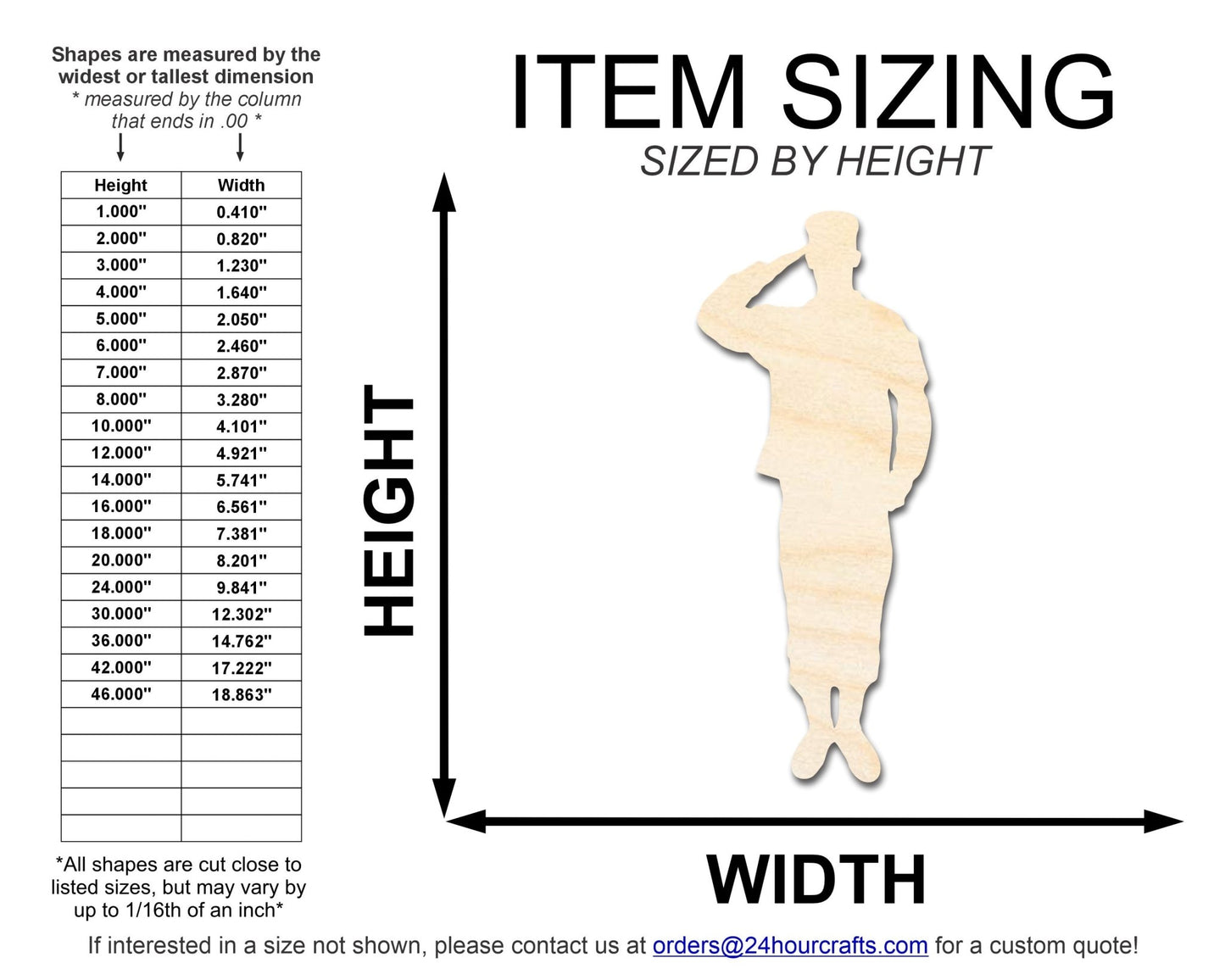 Unfinished Wood American Hero Shape | DIY Craft Cutout | up to 46" DIY - NameSigns.com