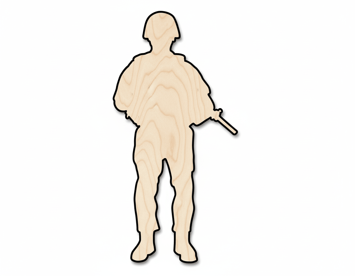 Unfinished Wood American Soldier Shape | DIY Craft Cutout | up to 46" DIY - NameSigns.com