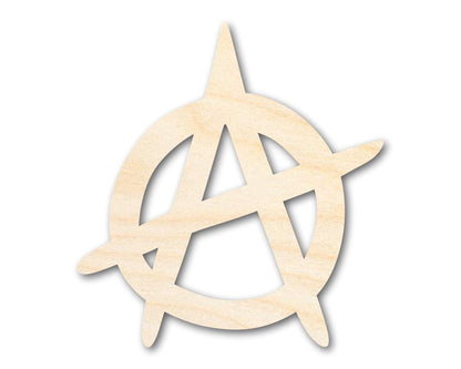 Unfinished Wood Anarchy Symbol | DIY Craft Cutout | Up to 36" - NameSigns.com