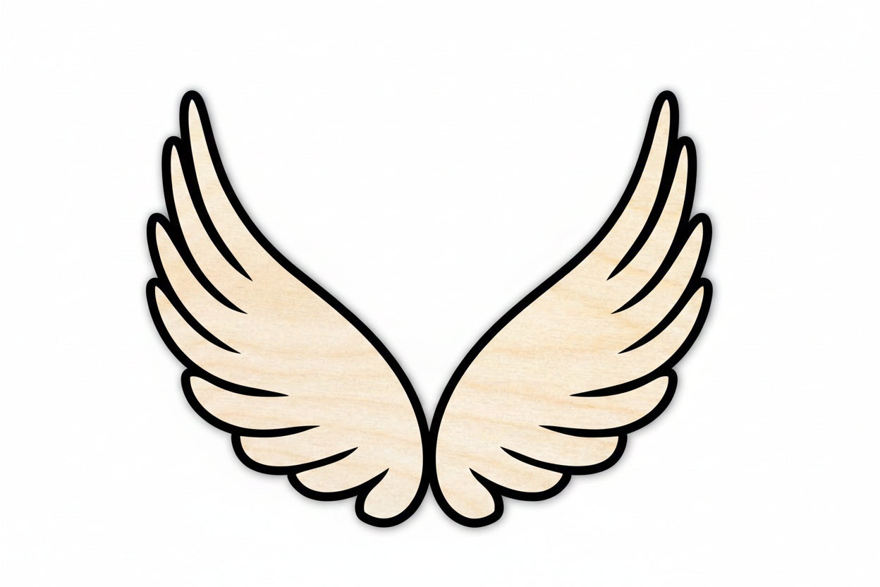 Unfinished Wood Angel Wings Shape - Craft - up to 46" - NameSigns.com