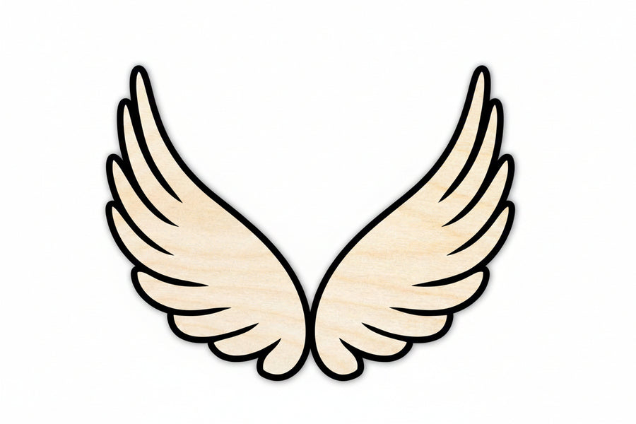 Unfinished Wood Angel Wings Shape - Craft - up to 46" - NameSigns.com