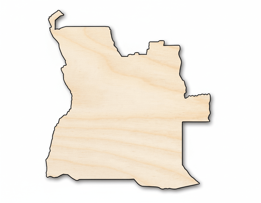 Unfinished Wood Angola Country Shape - Central Africa Craft - up to 46" DIY - NameSigns.com