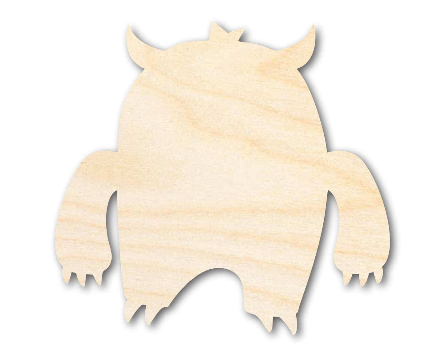 Unfinished Wood Angry Monster Shape | DIY Craft Cutout | up to 46" DIY - NameSigns.com
