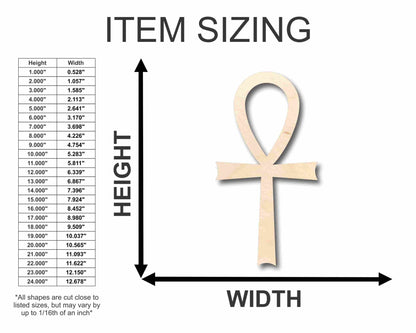 Unfinished Wood Ankh Silhouette - Craft - up to 46" DIY - NameSigns.com