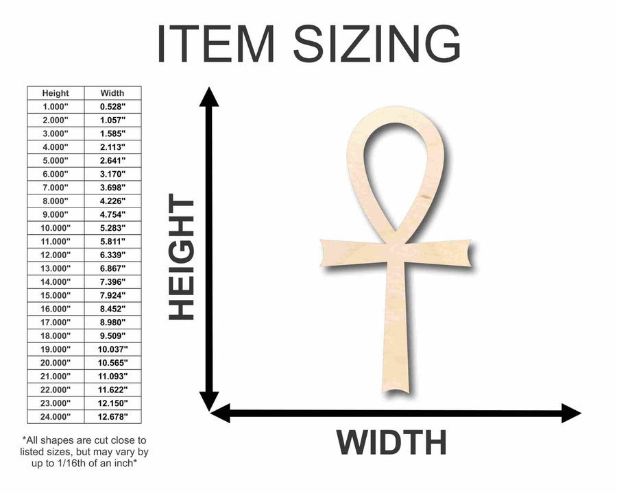 Unfinished Wood Ankh Silhouette - Craft - up to 46" DIY - NameSigns.com