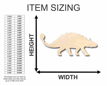 Unfinished Wood Ankylosaurus Shape - Dinosaur - Craft - up to 46" DIY - NameSigns.com