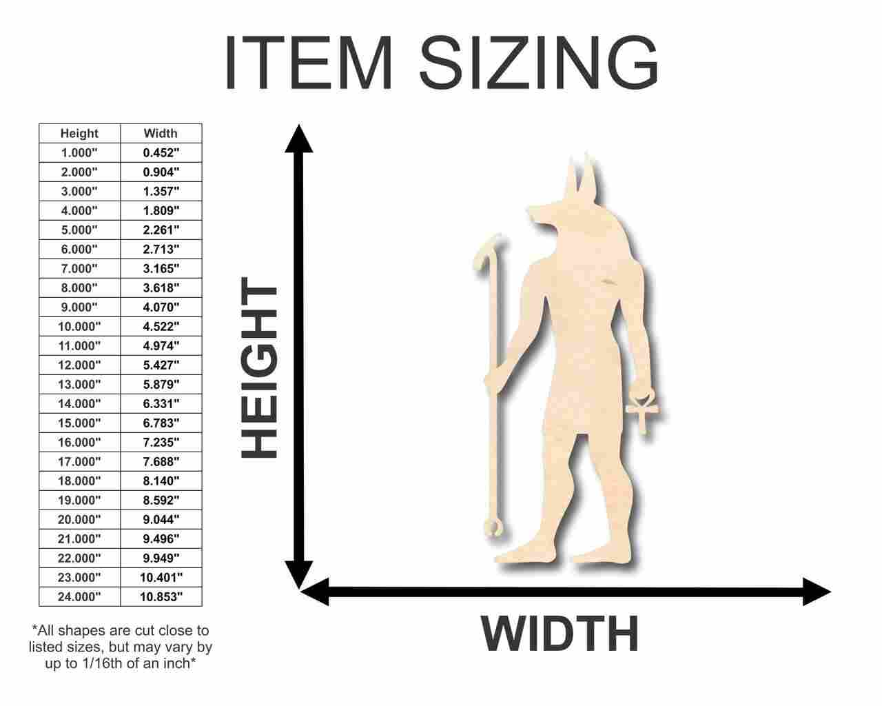 Unfinished Wood Anubis Shape - Egypt - Mythical - Craft - up to 46" DIY - NameSigns.com