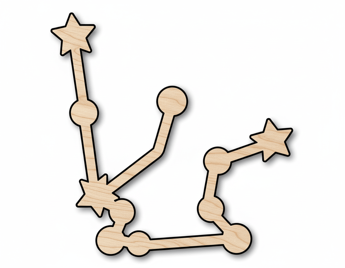 Unfinished Wood Aquarius Constellation Shape - Zodiac Craft - up to 46" - NameSigns.com