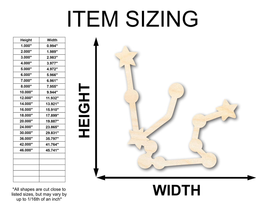 Unfinished Wood Aquarius Constellation Shape - Zodiac Craft - up to 46" - NameSigns.com