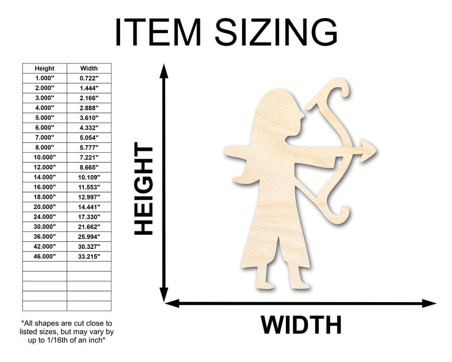 Unfinished Wood Archer Shape - Craft - up to 46" - NameSigns.com