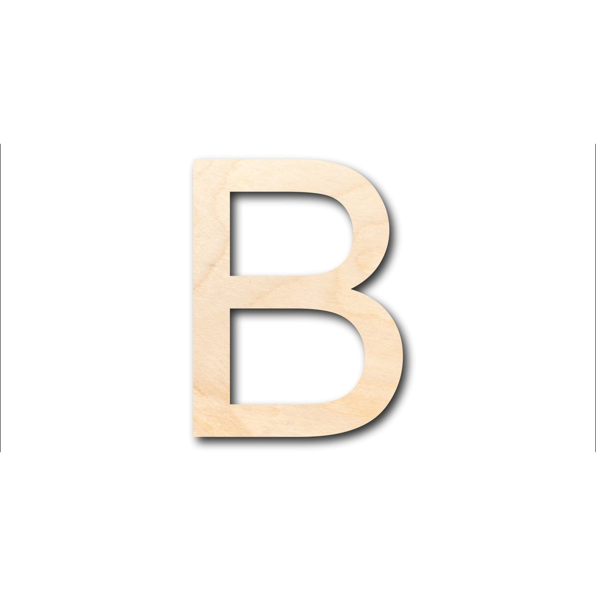 Unfinished Wood Arial Letter B Shape - Craft - up to 46" DIY - NameSigns.com