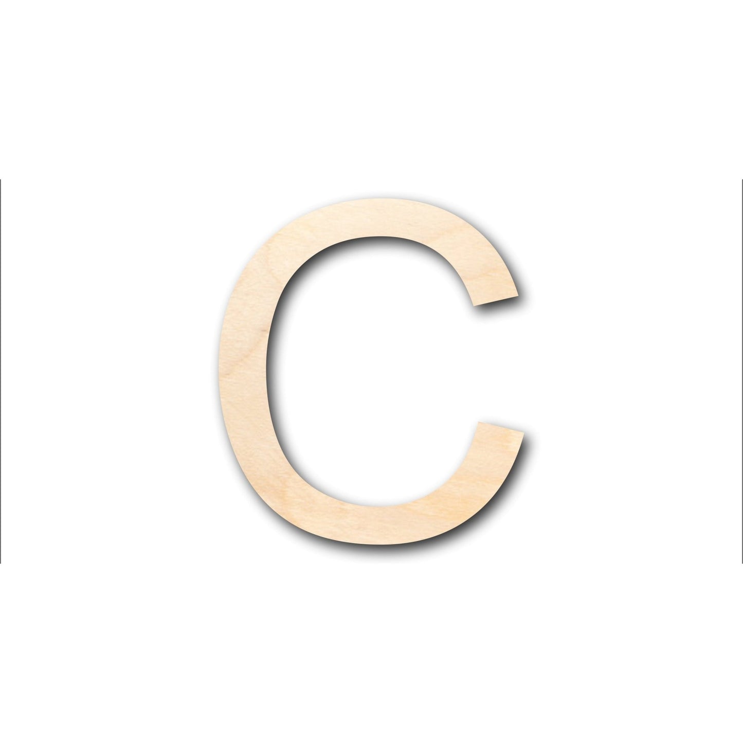 Unfinished Wood Arial Letter C Shape - Craft - up to 46" DIY - NameSigns.com