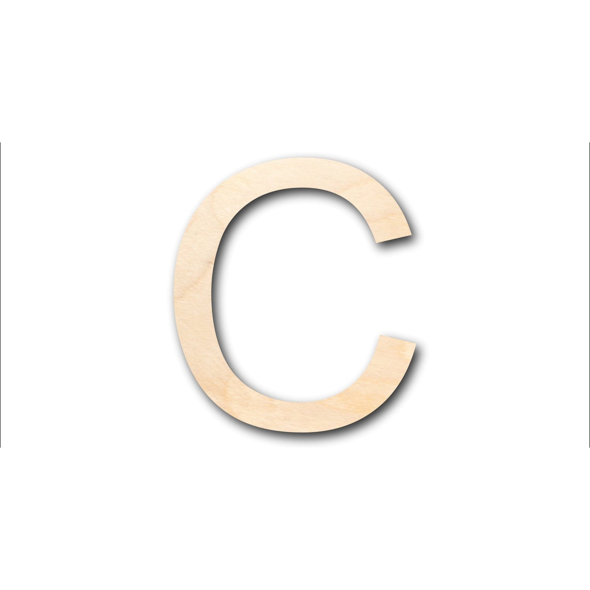Unfinished Wood Arial Letter C Shape - Craft - up to 46" DIY - NameSigns.com