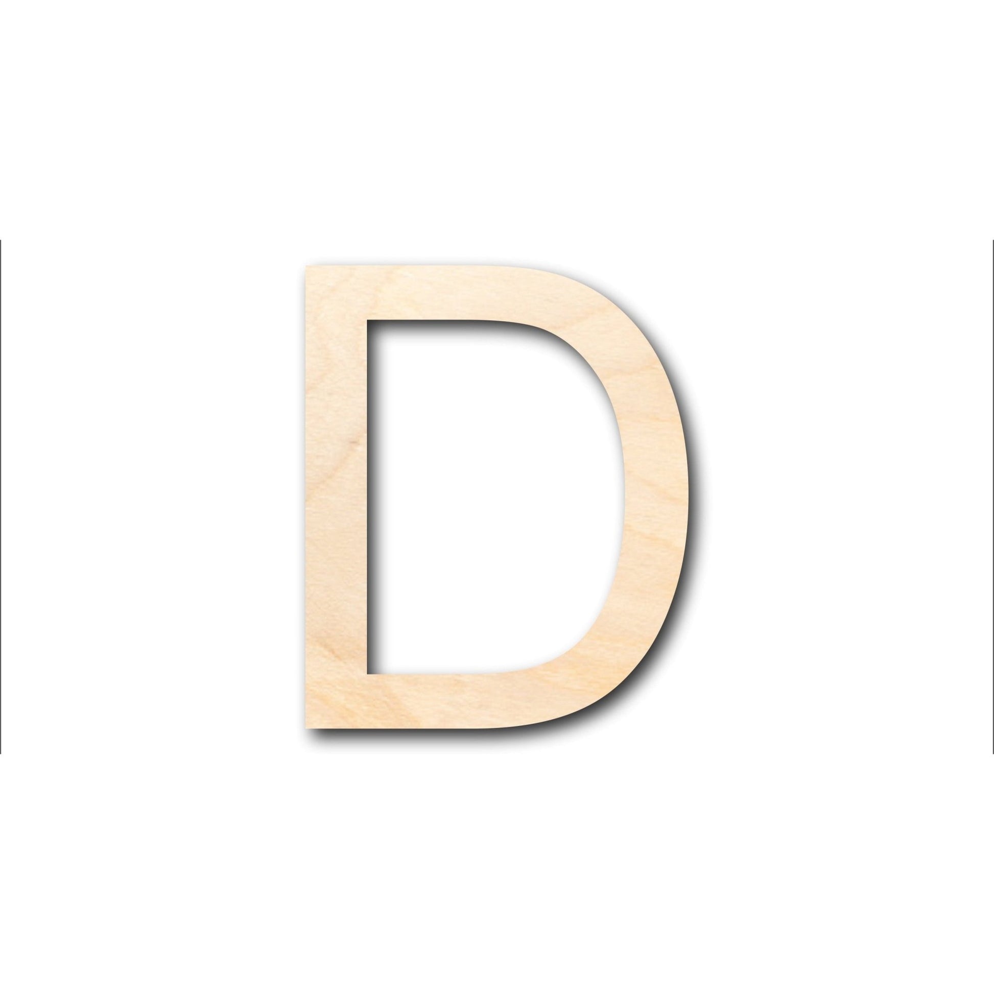 Unfinished Wood Arial Letter D Shape - Craft - up to 46" DIY - NameSigns.com