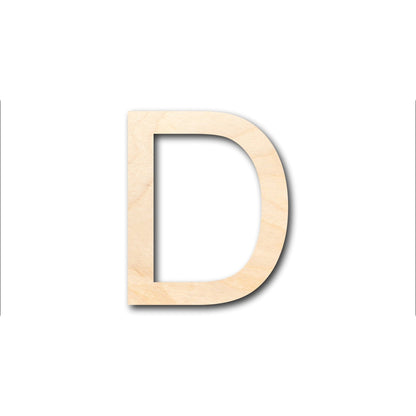 Unfinished Wood Arial Letter D Shape - Craft - up to 46" DIY - NameSigns.com