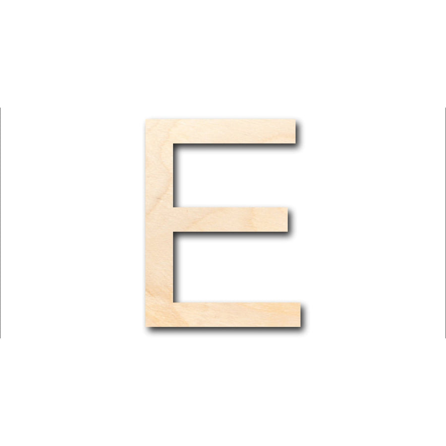 Unfinished Wood Arial Letter E Shape - Craft - up to 46" DIY - NameSigns.com
