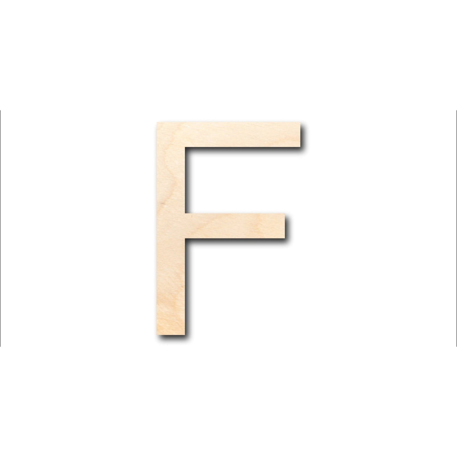 Unfinished Wood Arial Letter F Shape - Craft - up to 46" DIY - NameSigns.com
