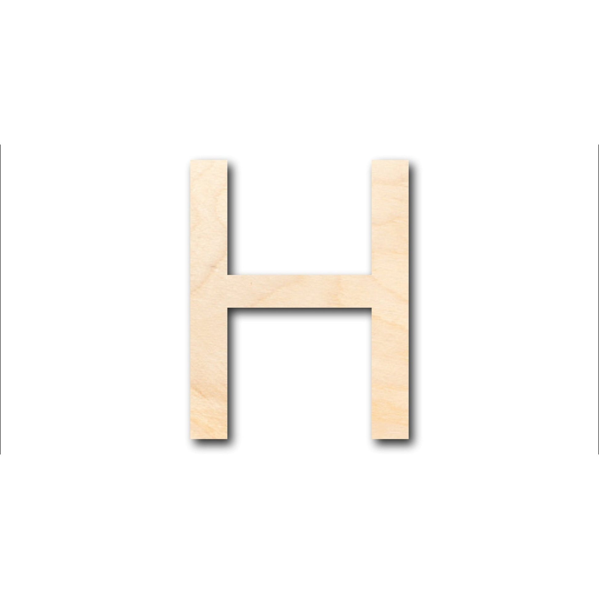 Unfinished Wood Arial Letter H Shape - Craft - up to 46" DIY - NameSigns.com