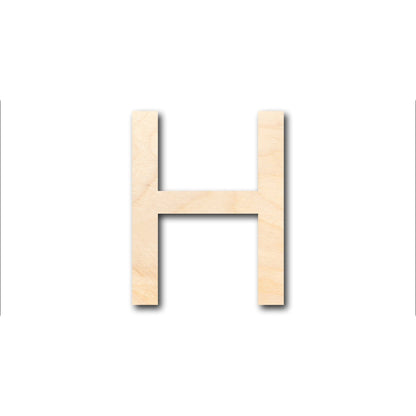 Unfinished Wood Arial Letter H Shape - Craft - up to 46" DIY - NameSigns.com