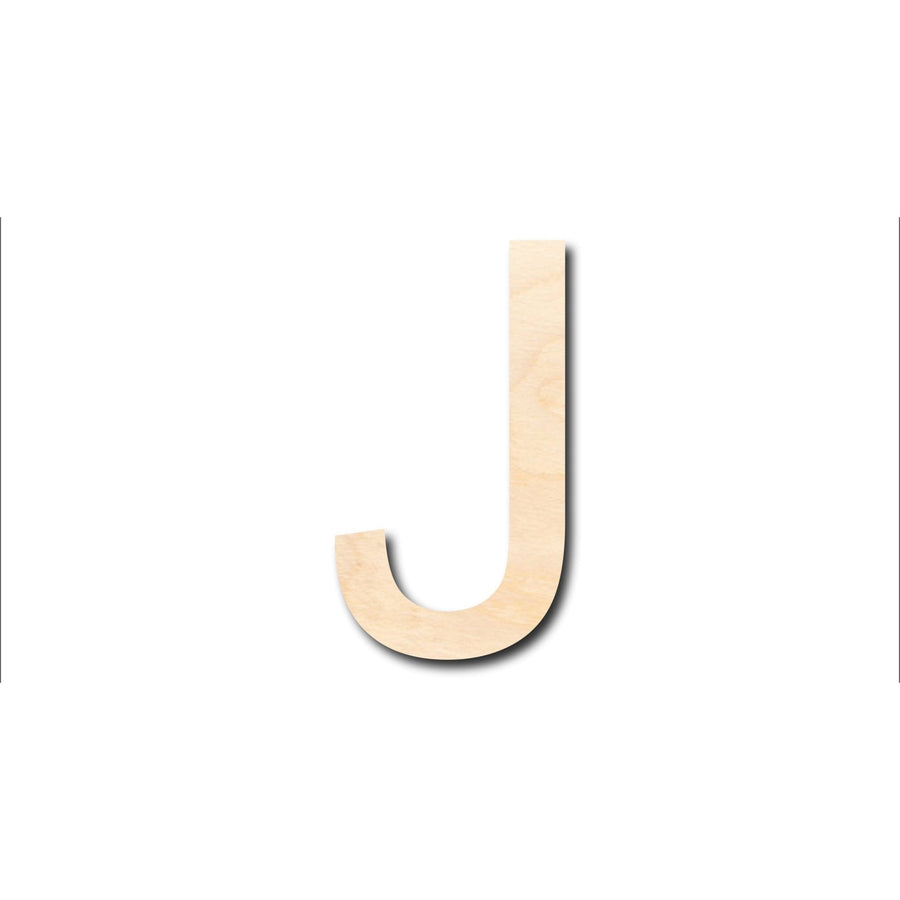 Unfinished Wood Arial Letter J Shape - Craft - up to 46" DIY - NameSigns.com