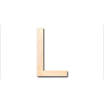 Unfinished Wood Arial Letter L Shape - Craft - up to 46" DIY - NameSigns.com