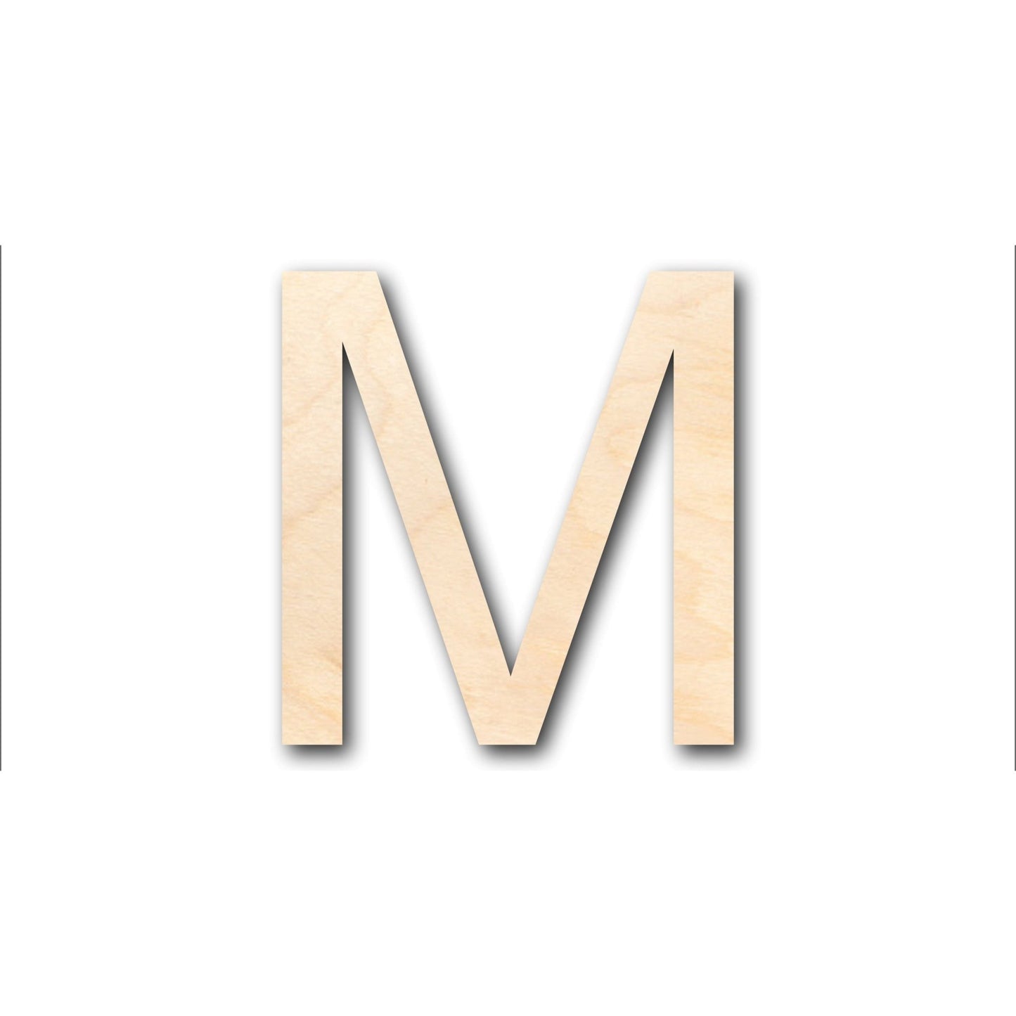 Unfinished Wood Arial Letter M Shape - Craft - up to 46" DIY - NameSigns.com
