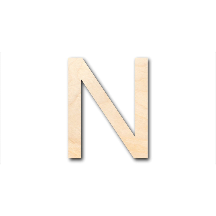 Unfinished Wood Arial Letter N Shape - Craft - up to 46" DIY - NameSigns.com