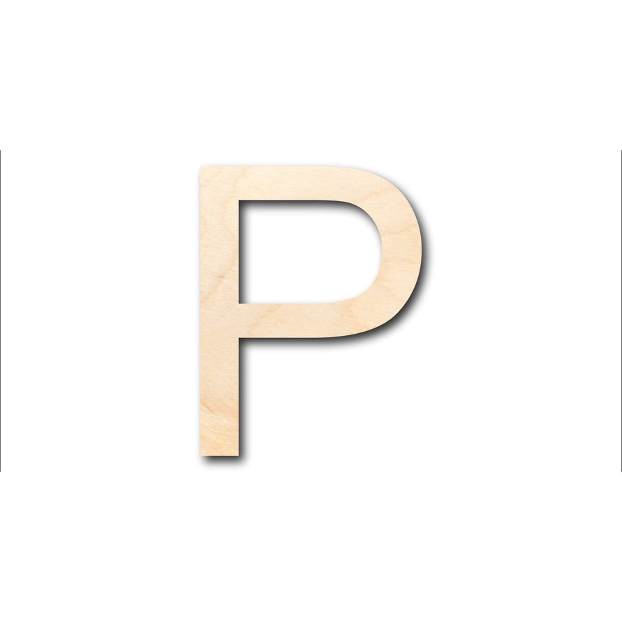 Unfinished Wood Arial Letter P Shape - Craft - up to 46" DIY - NameSigns.com