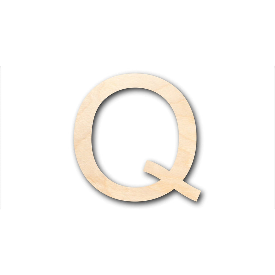 Unfinished Wood Arial Letter Q Shape - Craft - up to 46" DIY - NameSigns.com