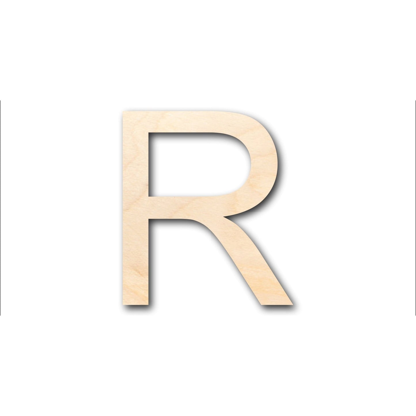 Unfinished Wood Arial Letter R Shape - Craft - up to 46" DIY - NameSigns.com