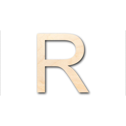 Unfinished Wood Arial Letter R Shape - Craft - up to 46" DIY - NameSigns.com