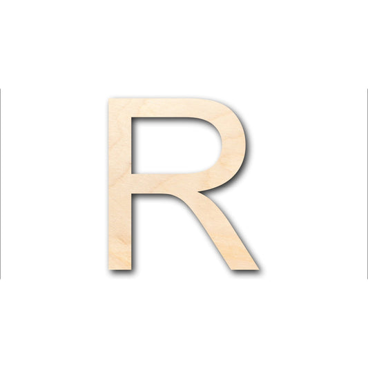 Unfinished Wood Arial Letter R Shape - Craft - up to 46" DIY - NameSigns.com