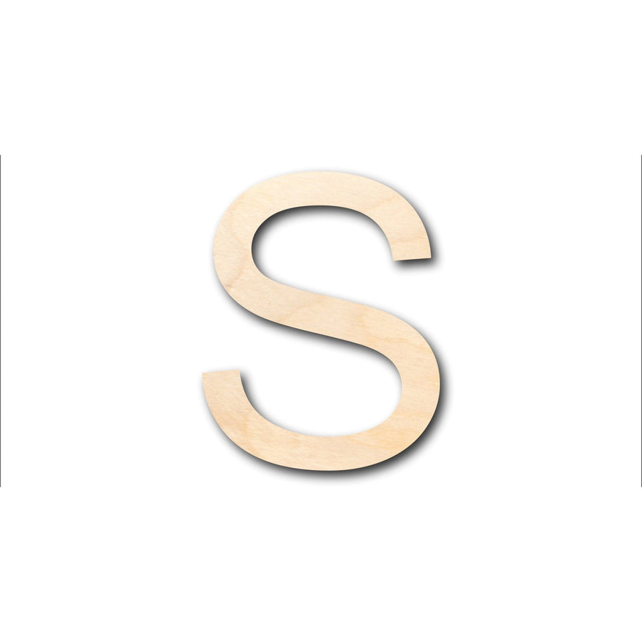 Unfinished Wood Arial Letter S Shape - Craft - up to 46" DIY - NameSigns.com