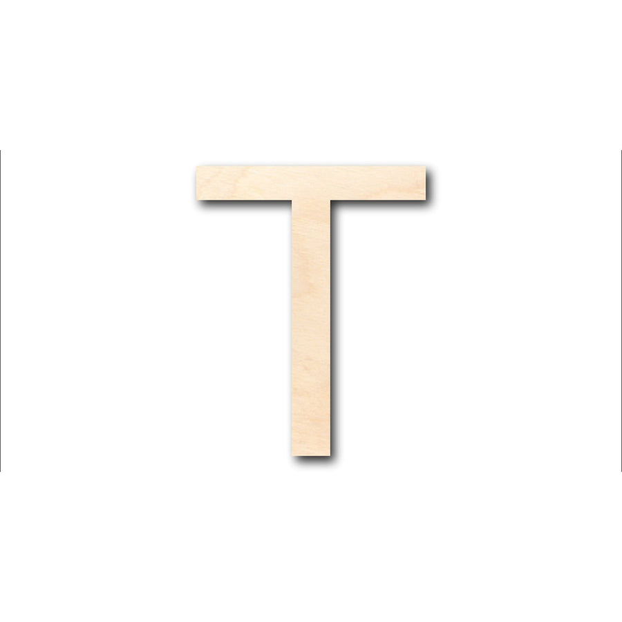 Unfinished Wood Arial Letter T Shape - Craft - up to 46" DIY - NameSigns.com