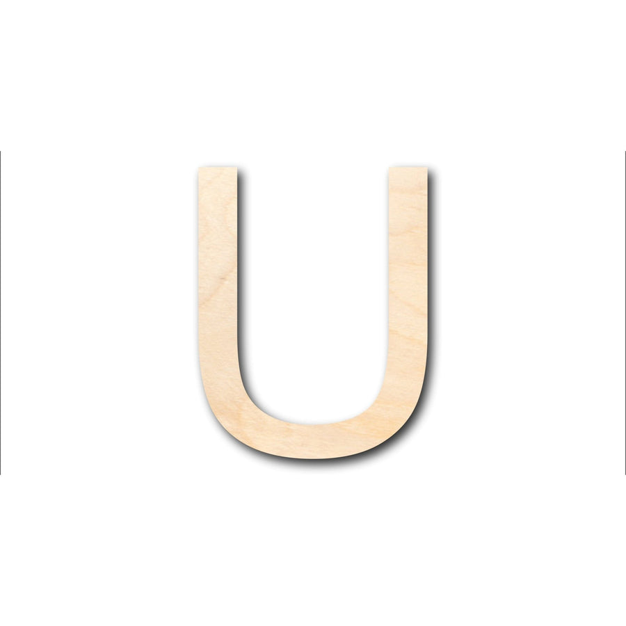 Unfinished Wood Arial Letter U Shape - Craft - up to 46" DIY - NameSigns.com