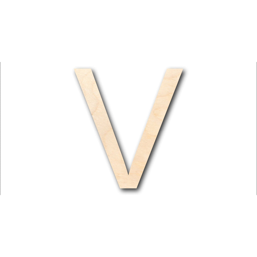 Unfinished Wood Arial Letter V Shape - Craft - up to 46" DIY - NameSigns.com